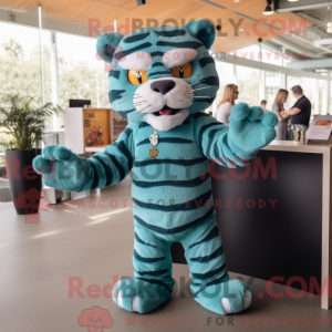 Teal Tiger Maskottchen...