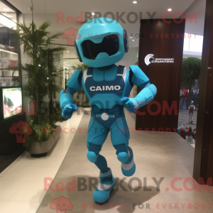 Cyan Commando mascot...