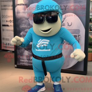 Cyan Commando mascot...