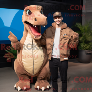 Brun Brachiosaurus maskot...
