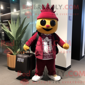 Maroon aas maskot kostume...