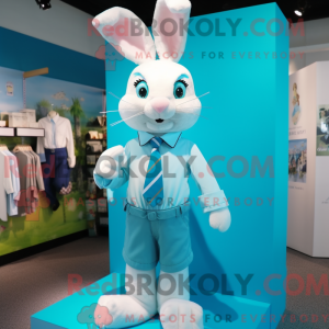 Cyan Rabbit Maskottchen...