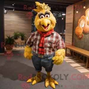 Gouden haan mascottekostuum...
