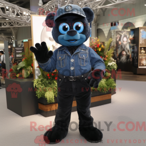 Sort men maskot kostume...