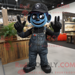 Sort men maskot kostume...