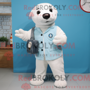 Máscara de selo branco com...