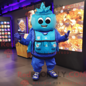 Blue Nachos mascot costume...