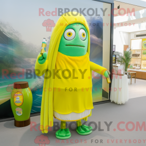 Citron gul grøn øl maskot...