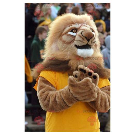 Brown lion mascot with a large mane - Redbrokoly.com