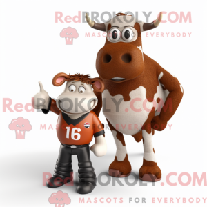 Rust Holstein Cow maskot...