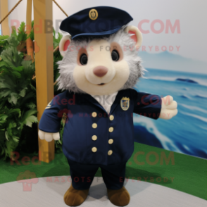 Navy Hedgehog mascot costume character dressed with a Shorts and Ties