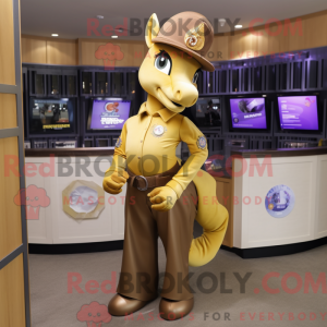 Gold Mare maskotdraktfigur...