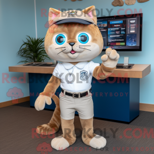 Tan Cat mascottekostuum...