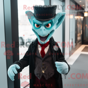 Teal Vampire mascot costume...