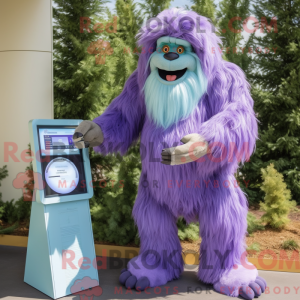 Lavender Sasquatch mascot...