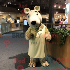 Creme Tapir maskot kostume...