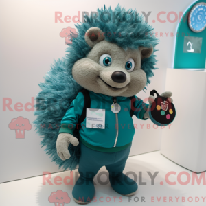 Teal Hedgehog Maskottchen...