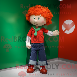 Röd irsk flagga maskot...
