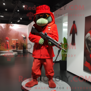 Red Sniper mascottekostuum...