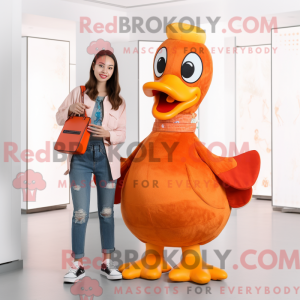 Orange Muscovy Duck mascot...