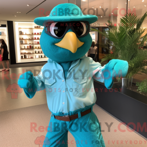 Turkis Hawk maskot kostume...