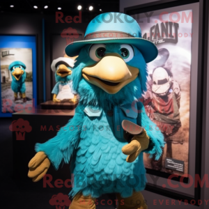 Turkis Hawk maskot kostume...