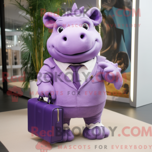 Purple Rhinoceros mascot...