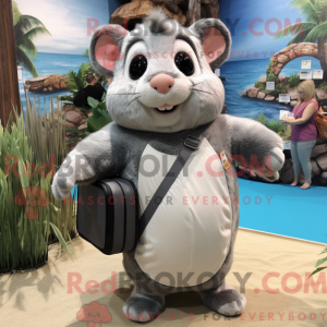 Grå hamster maskot kostume...