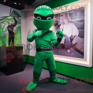 Grøn Ninja maskot kostume...