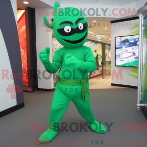 Grøn Ninja maskot kostume...