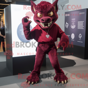 Maroon Gargoyle mascot...