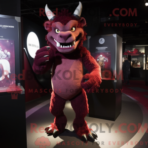 Maroon Gargoyle mascot...