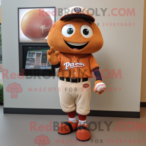 Rust Apricot mascot costume...