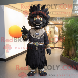 Sort Chief maskot kostume...