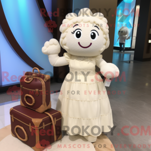 Cream Wedding Cake mascot...