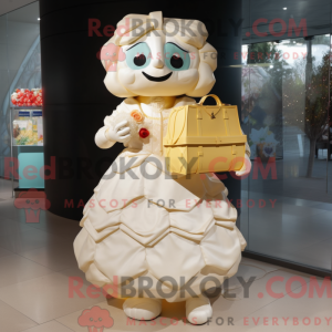 Cream Wedding Cake mascot...