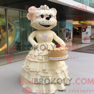 Cream Wedding Cake mascot...