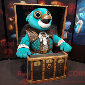 Turkis skattekiste maskot...
