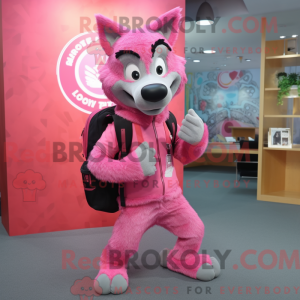 Pink Say Wolf maskot...