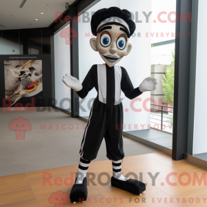 Zwart Mime-mascottekostuum...