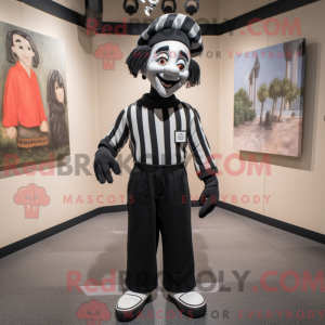Sort Mime maskot kostume...