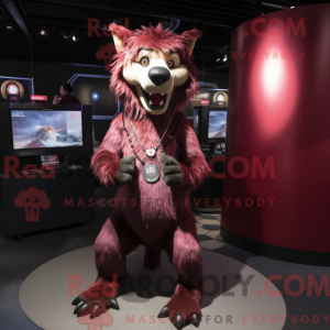 Maroon hyæne maskot kostume...
