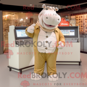 Beige Hippopotamus mascot...