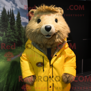 Gul Beaver maskot drakt...