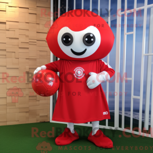 Rode voetbal mascotte...
