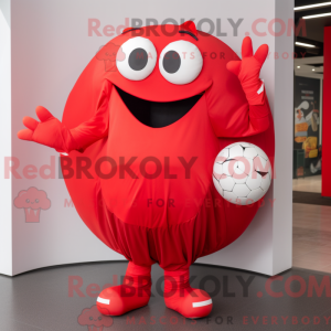 Red Soccer Ball mascot...