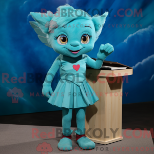 Turquoise Cupid mascot...