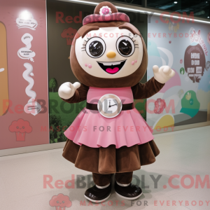 Brun Pink maskot kostume...