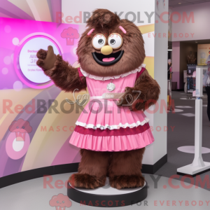 Brown Pink mascot costume...