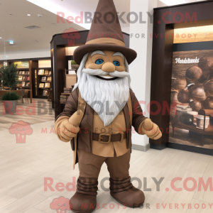 Brown Wizard mascot costume...